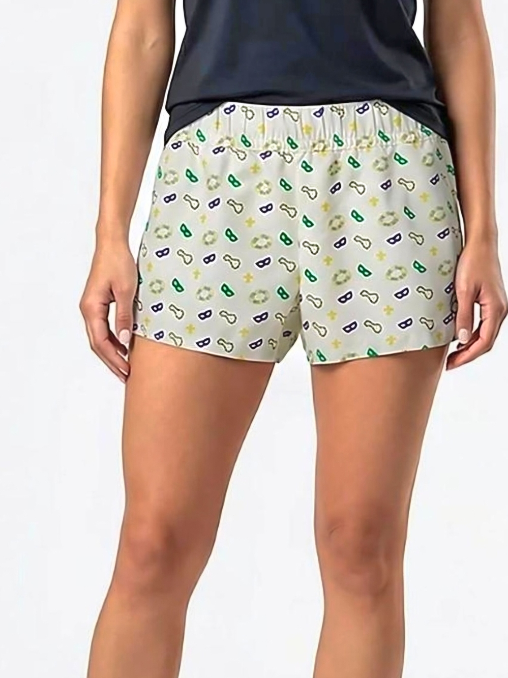 Magellan Outdoors Light Gray Athletic Shorts with Green & Navy Accents